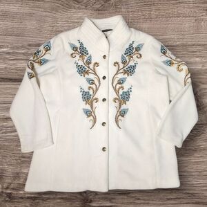Bob Mackie Wearable Atr Embroidered White Women's Jacket